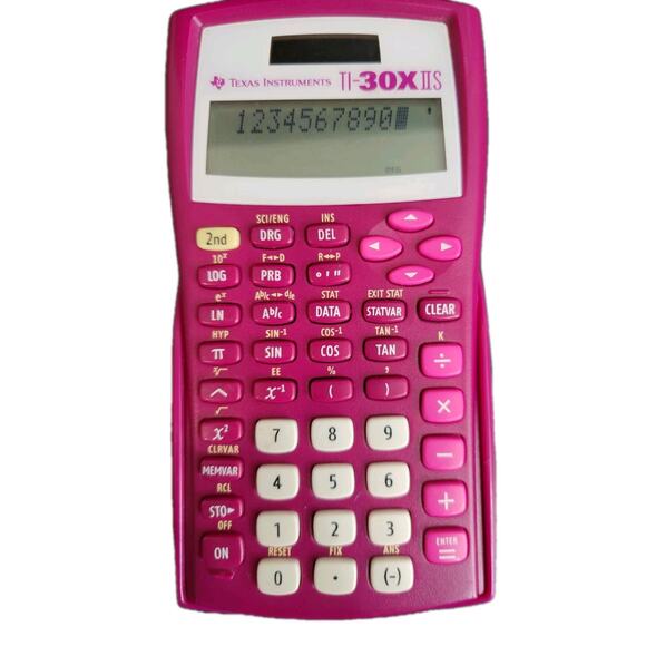 Texas Instruments TI-30X IIS Scientific Calculator with Cover Solar Pink - WORKS - Picture 1 of 8